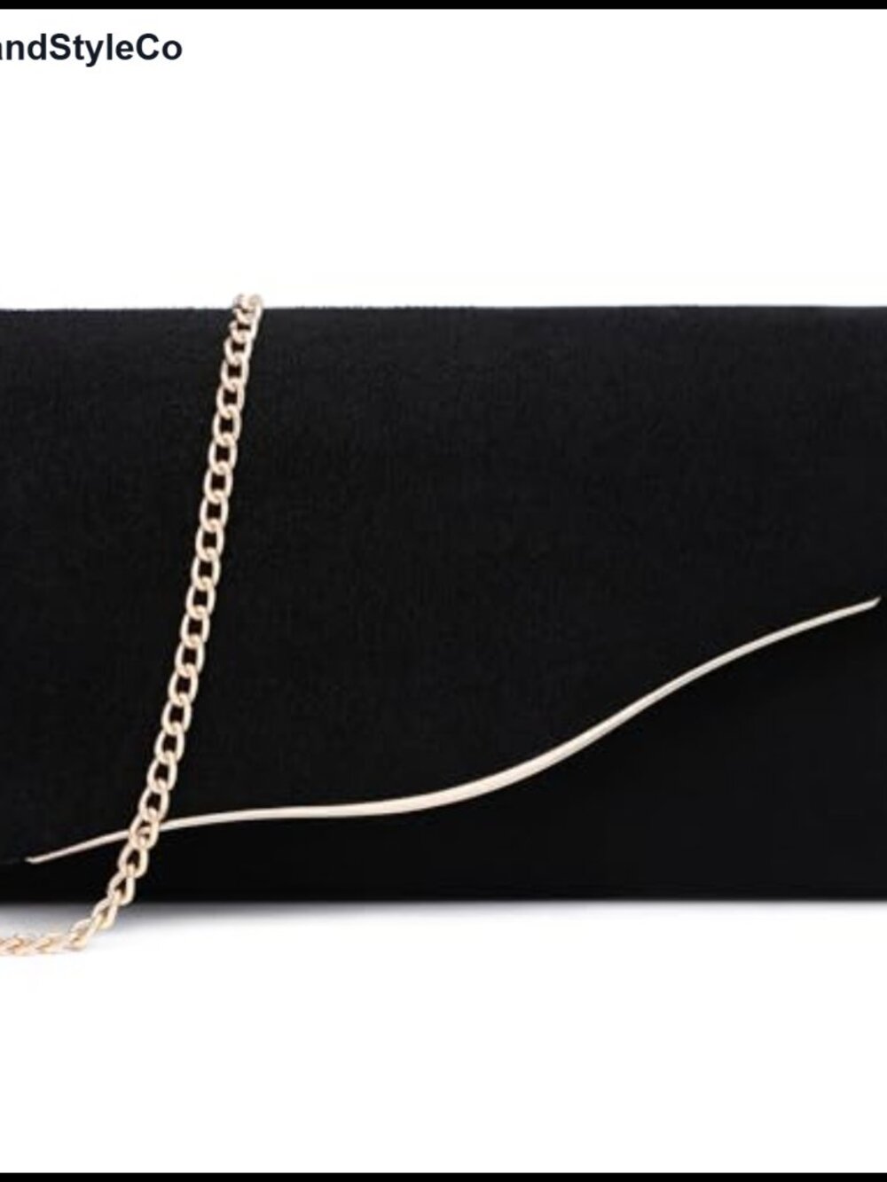 Faux Suede Evening Clutch Purse with Detachable Chain Strap
